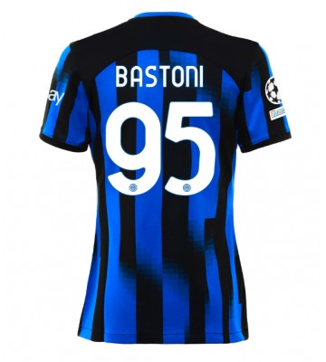 Inter Milan Alessandro Bastoni #95 Hjemmebanetrøje Dame 2023-24 Kort ærmer